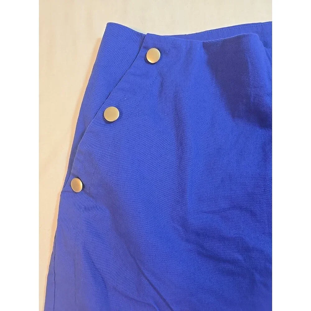Happily Grey Sailor‎ Shorts Royal Blue Gold buttons High waisted size XL - Picture 15 of 15
